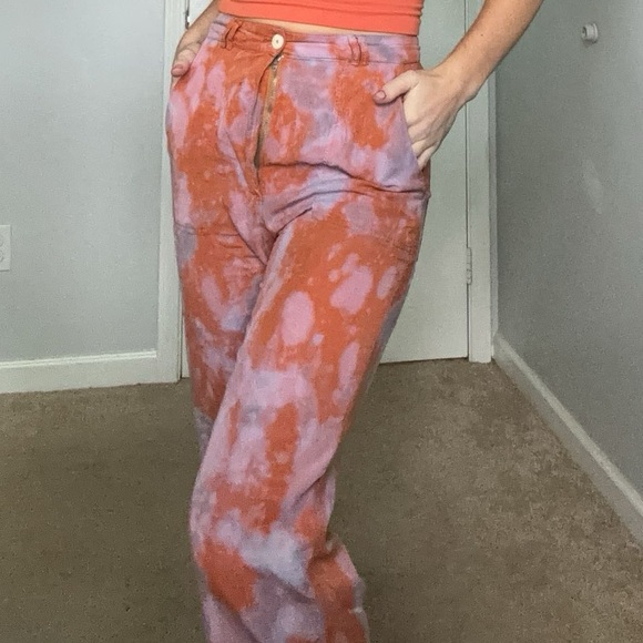 Orange and Blue Tie Dye Flare Pants Size S Zara Flare Pants - Picture 7 of 7